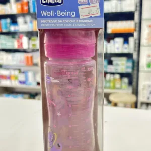Chicco 4+M Feeding Bottle Pink 330Ml